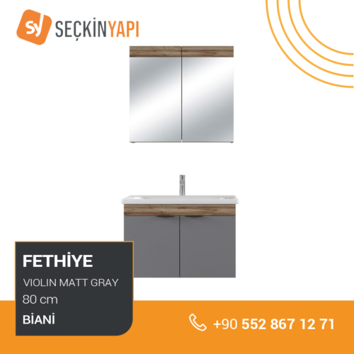 Biani Fethiye 80 cm Banyo Dolabı