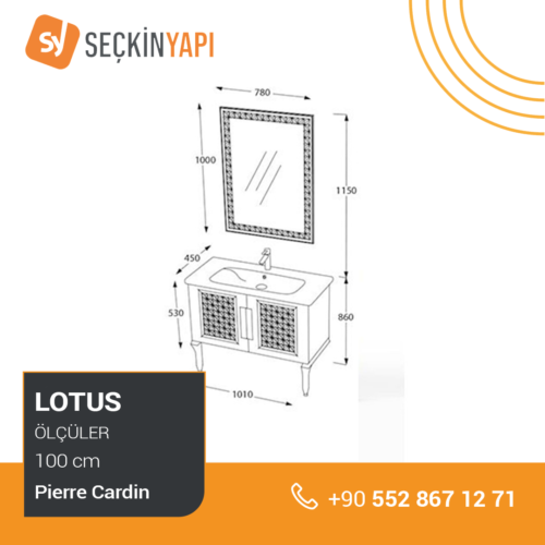 Pierre Cardin Lotus 100 cm Banyo Dolabı